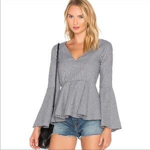 L’Acadamie X Revolve The Statement Top in Black & White Gingham